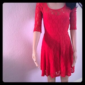 Vintage red lace cocktail dress